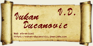 Vukan Ducanović vizit kartica